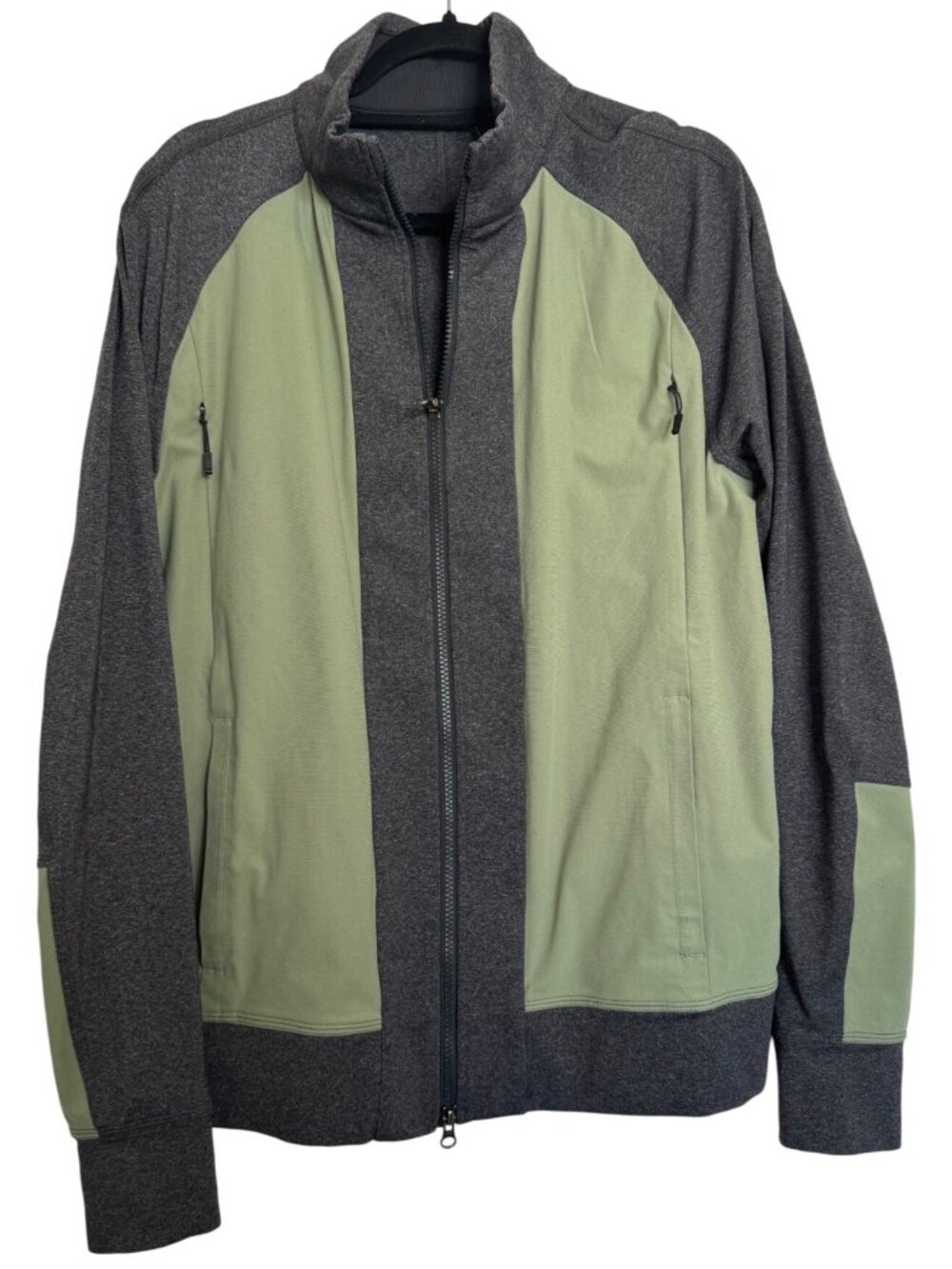 Lululemon Tactic Size Large Men's Full Zip Jacket Heathered Gray Green Pockets A - Picture 3 of 12
